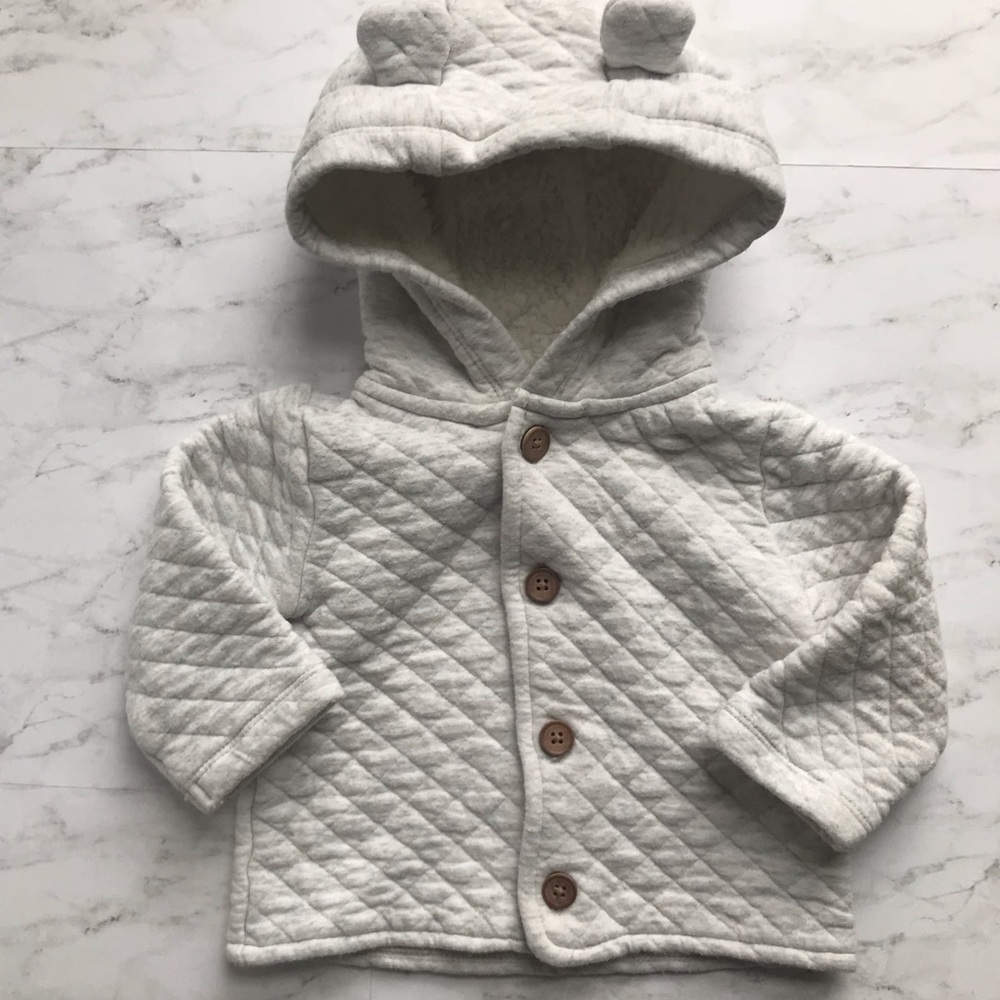 Carter’s quilted button down hooded sweatshirt